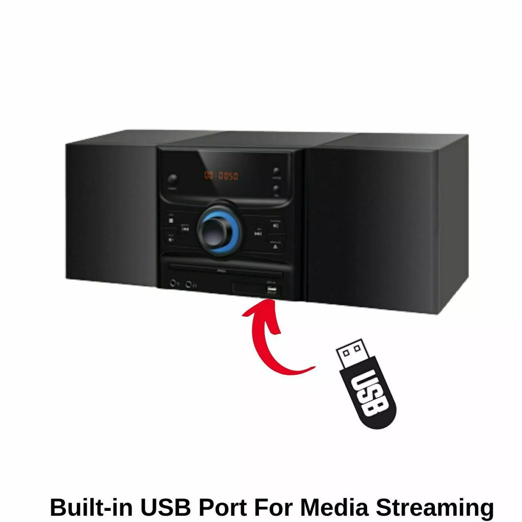 Bluetooth FM Radio 30W HiFI CD Player Speakers Music Hi Fi System USB w/ Remote