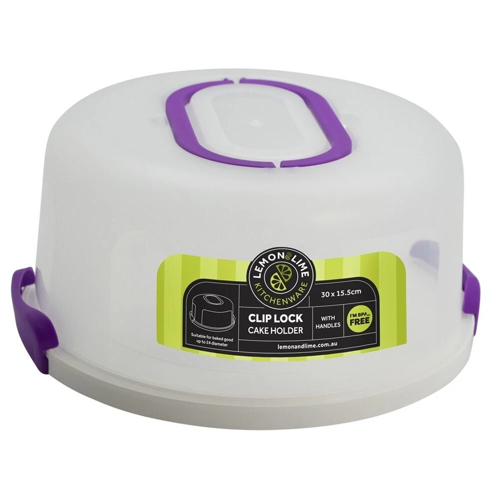 Lemon & Lime 30cm Round Plastic Cake/Dessert Container Box Holder w/Lid Assorted