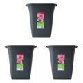 Flower Pots x3 | Square Planter Flower/Plant Pot | Garden Decor 35cm Charcoal