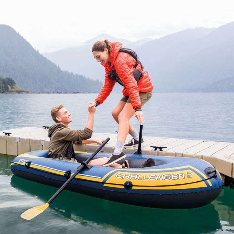 Intex Inflatable Boat 2 Adults Kayak | Floating Water Raft Kayaking Fun
