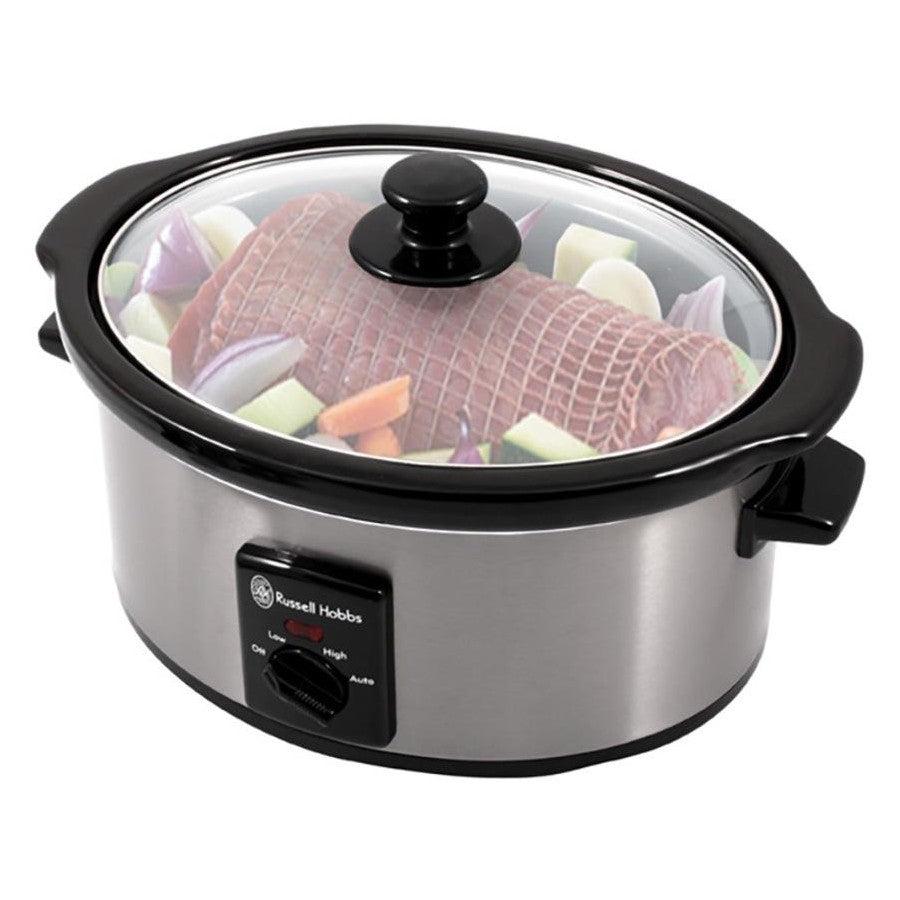 Russell Hobbs Slow Cooker 3.5L | Overnight Stainless Steel Ceramic Curry Meat Stew Braise Pot