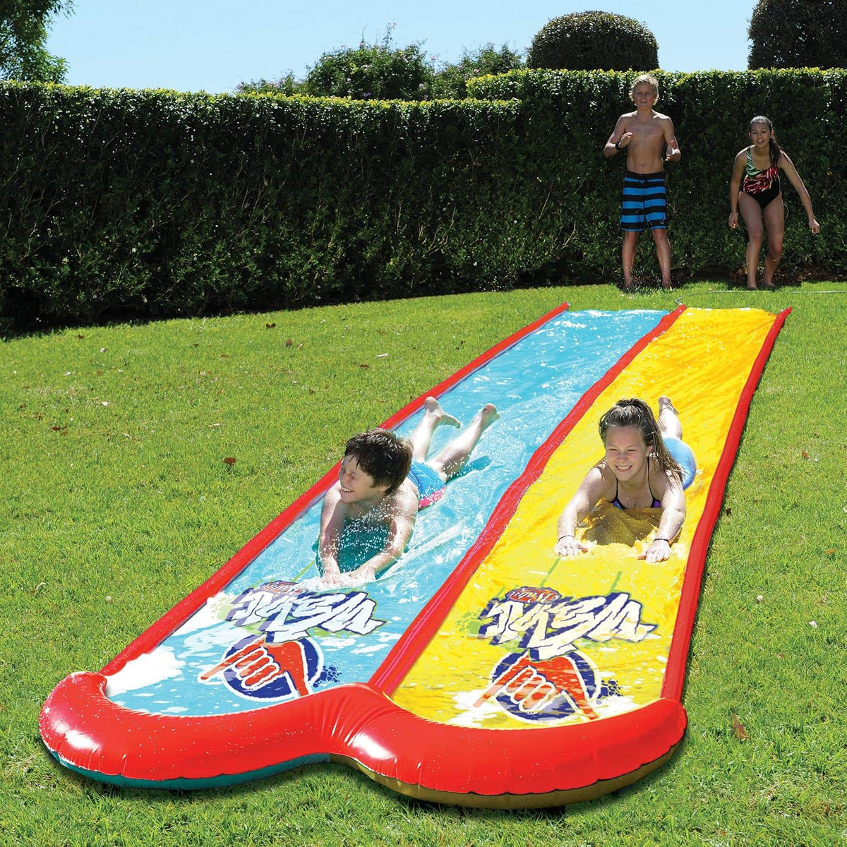 Wahu Double Water Slide Kids Adults Family Water Sprayer | Backyard Fun Sliding Outdoor Summer