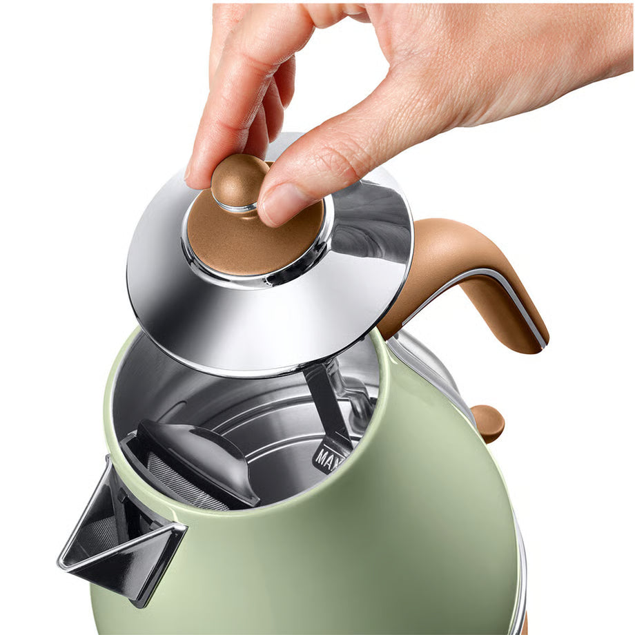 Delonghi Vintage Toaster and Kettle Set 2 Slice Toaster, 1.7L Kettle Hot Water Jug Boiler Wedding Gift Set