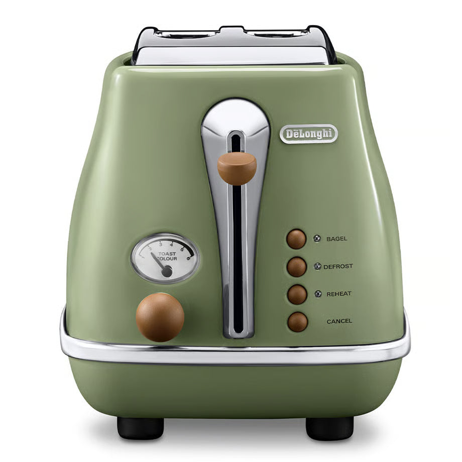 Delonghi Vintage Toaster and Kettle Set 2 Slice Toaster, 1.7L Kettle Hot Water Jug Boiler Wedding Gift Set
