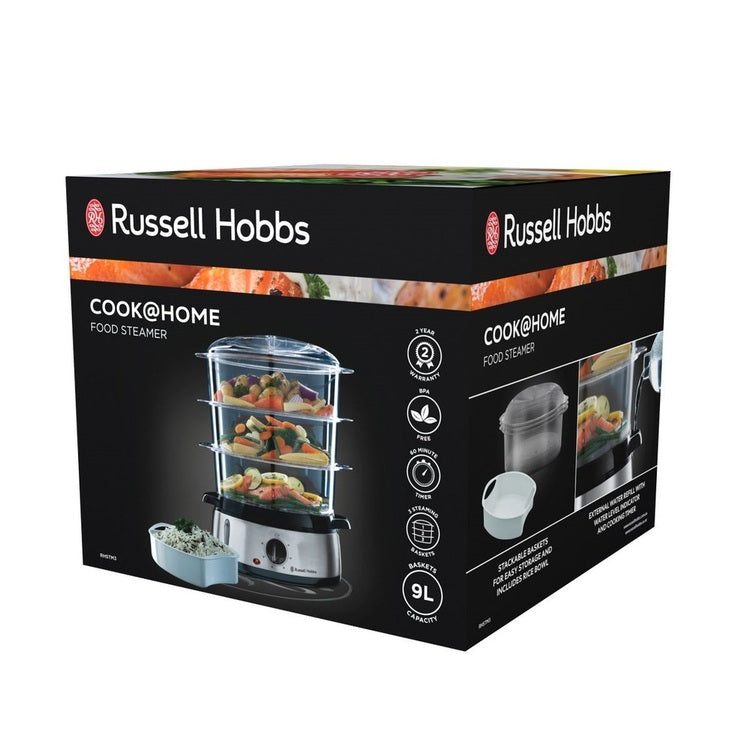 Russell Hobbs Electric 3-Tier Multi Food Vegetable Steamer Healthy Egg Vegetable Cooker Steaming