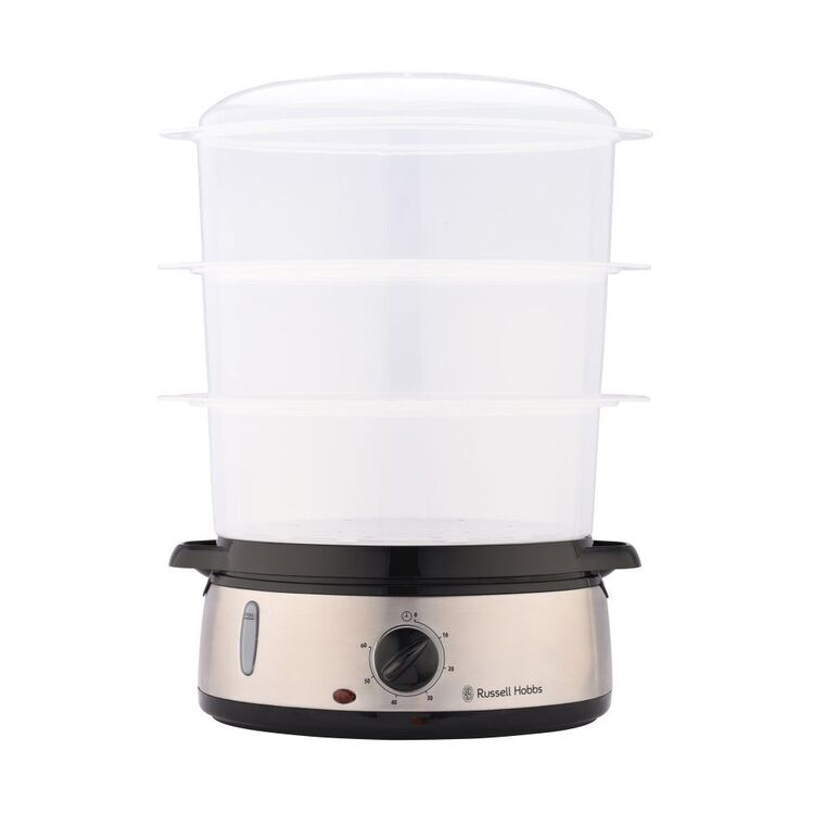 Russell Hobbs Electric 3-Tier Multi Food Vegetable Steamer Healthy Egg Vegetable Cooker Steaming