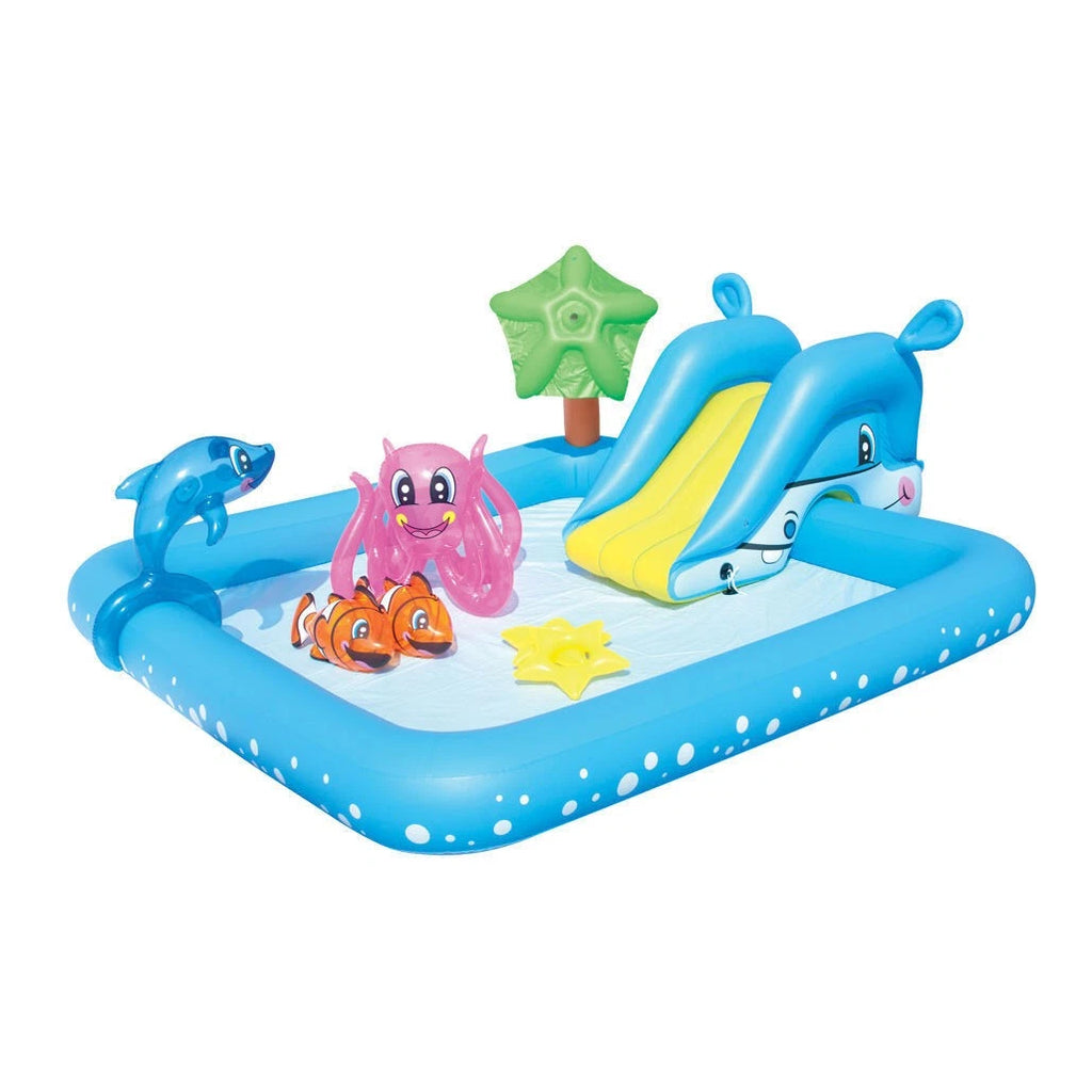Bestway Kids Inflatable Water Slide and Sprayer | Backyard Pool Splash Play Summer