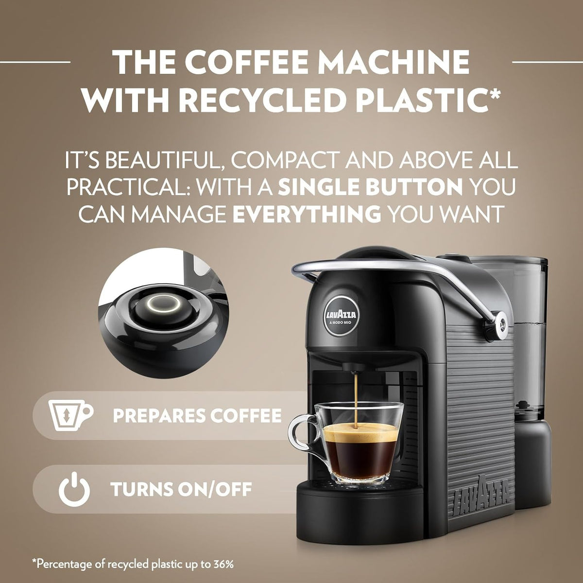 Lavazza Espresso Cappuccino Maker- Black | Bonus 64 Pod Capsule Coffee Machine | Electric Automatic Kitchen Appliance with 64 Pods