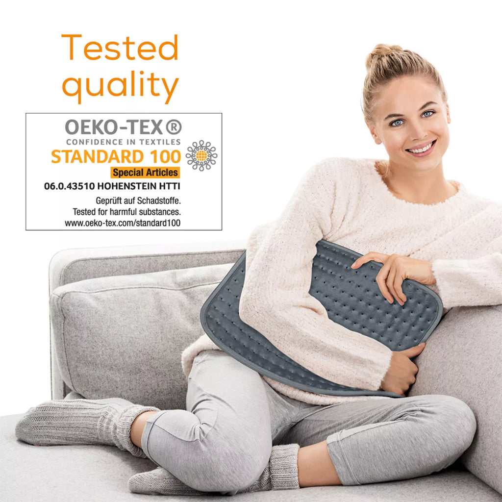 Beurer Electric Heating Pad Warmer | Heat Therapy Mat Neck Shoulder Back Pain Relief | Fleecy Micro Fibre