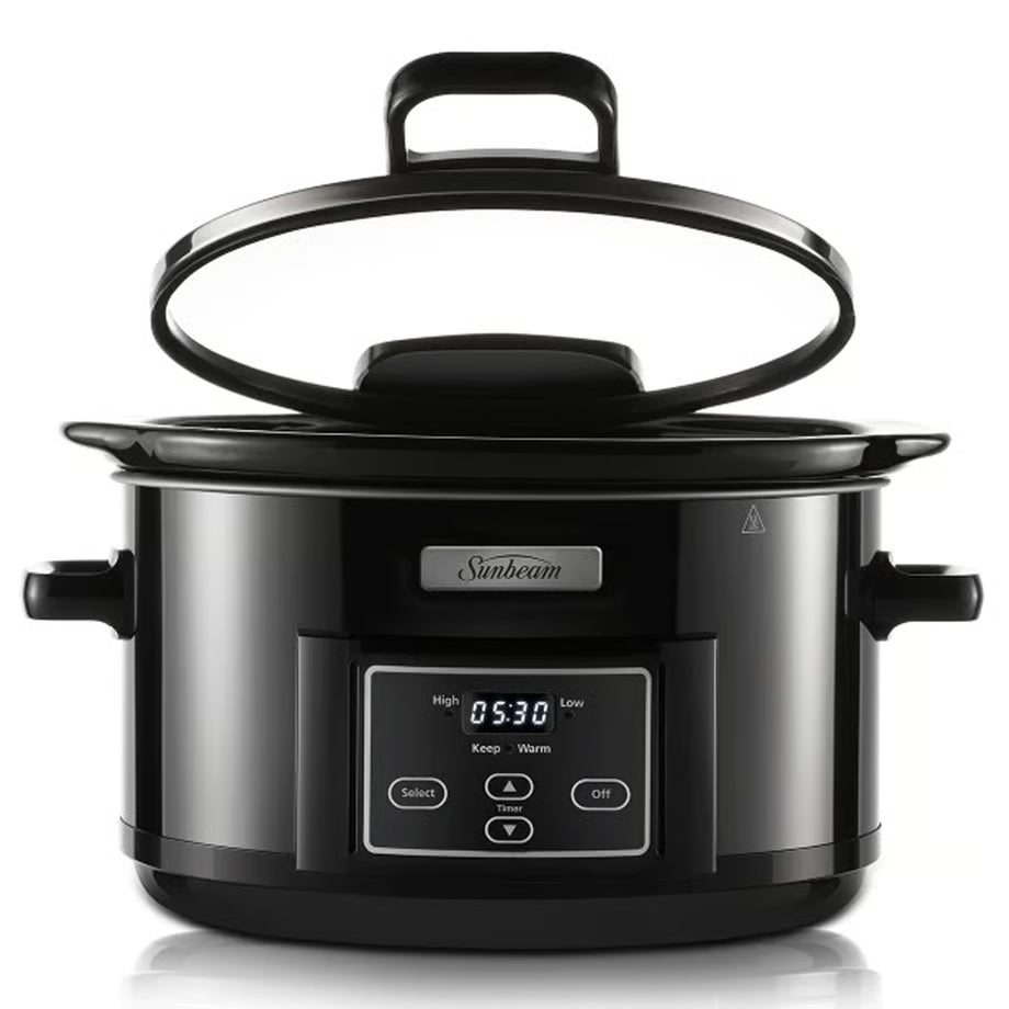 Sunbeam Slow Cooker 4.7L Soup Stew Curry Maker | Culinary Serving Ceramic Pot Oven-Safe, Cooker Home Cooking Appliance, 3 Heat,