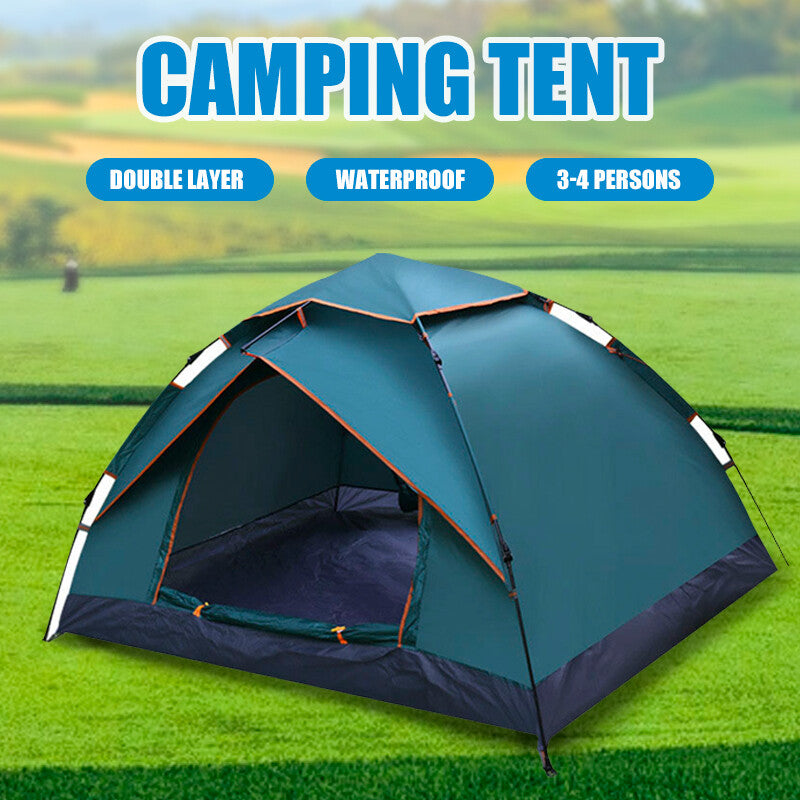3-4 Person Pop-Up Camping Tent Instant Camp Dome Tent Sleeper Waterproof Shelter