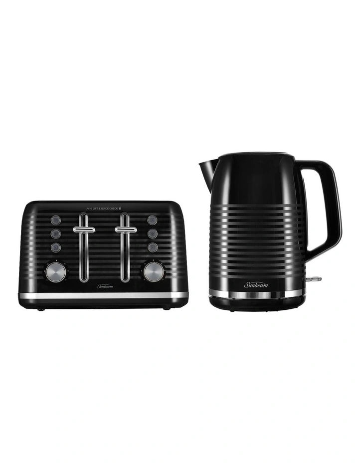 Sunbeam Breakfast Makers Set - 4 Slice Bread Toaster Toasting Machine, 1.7L Electric Kettle 2400W - Home Appliance Gift Housewarming, Wedding
