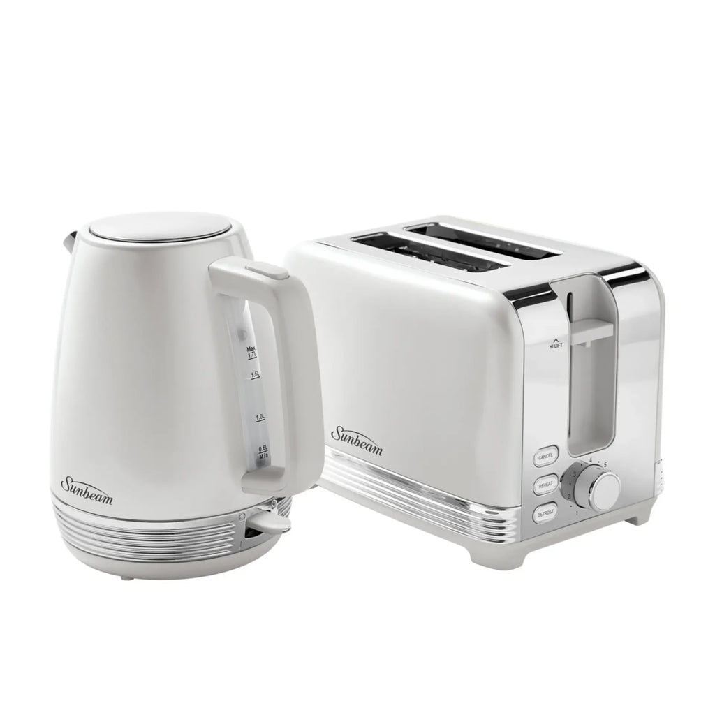 Sunbeam Elegant Toaster and Kettle Breakfast Pack | Modern 1.7L Hot Water Jug AU