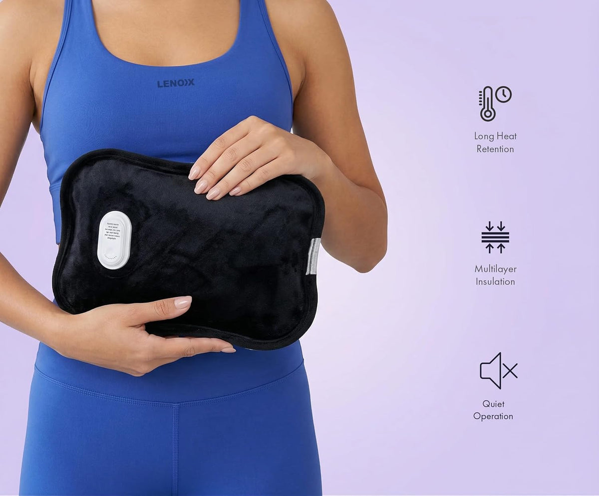 Rechargeable Electric Hot Water Bottle with Fast Heating up to 70°C, Automatic Shut-Off Safety, Portable Reusable Design for Pain Relief and Warmth, Body Aches and Pain Relief