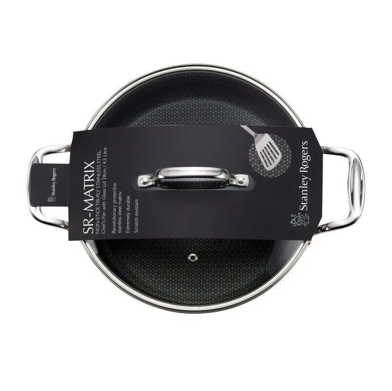 Stanley Rogers Chef's Saute Pan 28cm/4.5L | Stainless Steel Non-Stick Pot PFOA-Free NEW