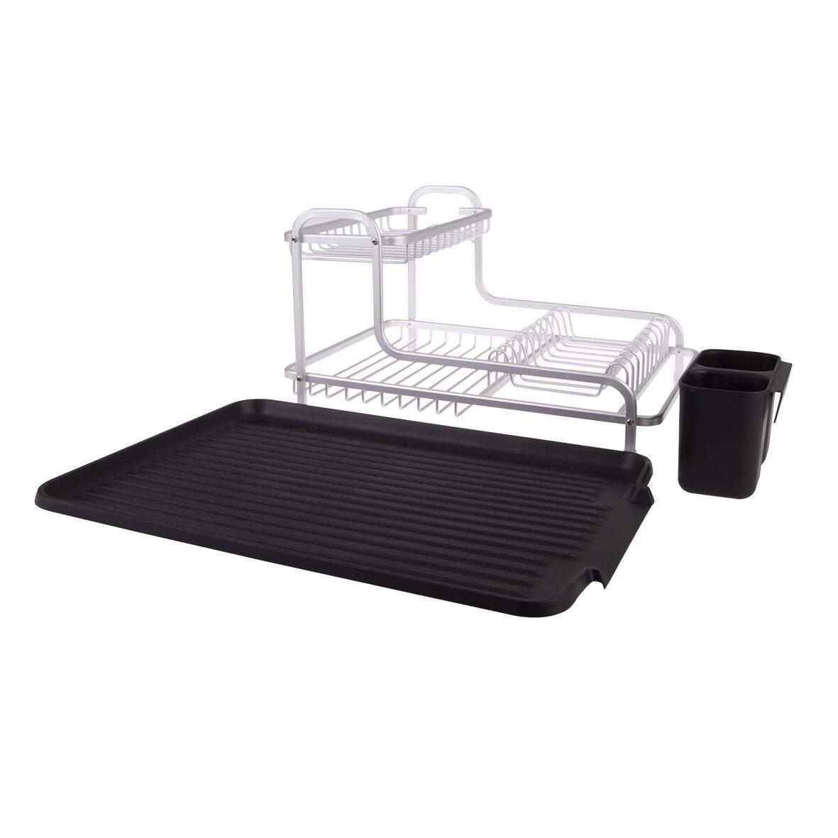 Dish Drying Rack 2 Tier Plate Cutlery Bowl Dish Drying Rack Organiser Storage Airer
