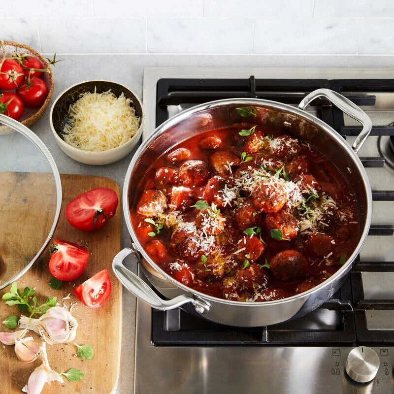 Stanley Rogers Chef's Saute Pan 28cm/4.5L | Stainless Steel Non-Stick Pot PFOA-Free NEW