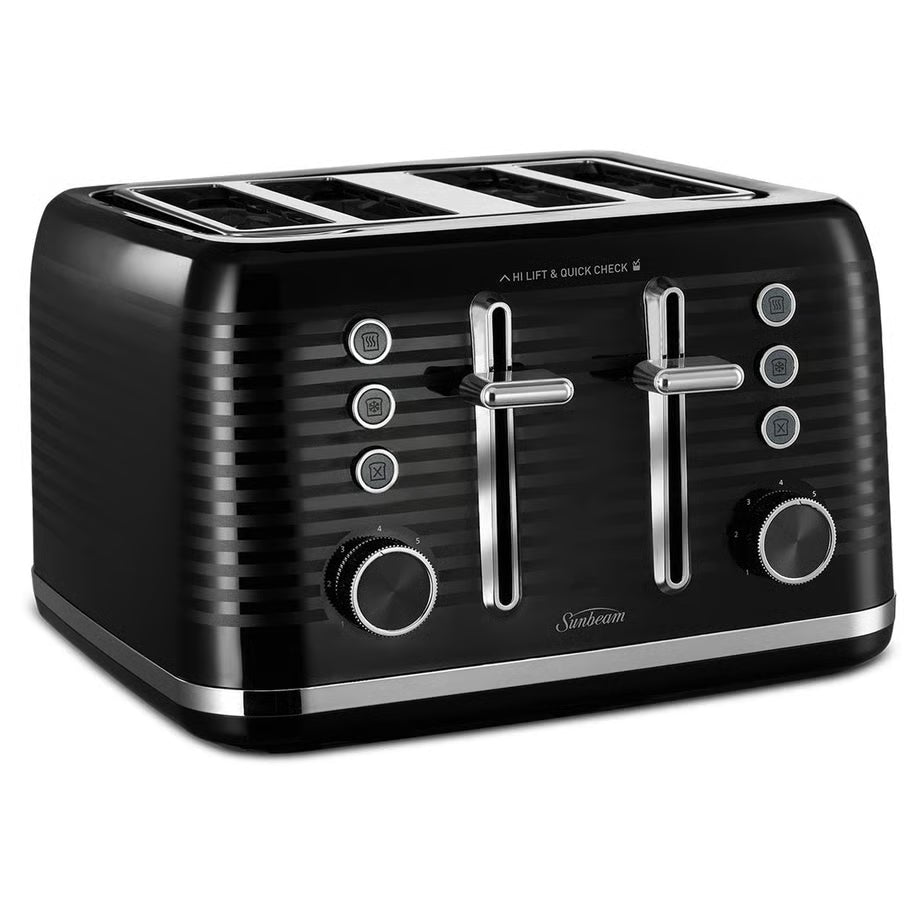 Sunbeam Breakfast Makers Set - 4 Slice Bread Toaster Toasting Machine, 1.7L Electric Kettle 2400W - Home Appliance Gift Housewarming, Wedding