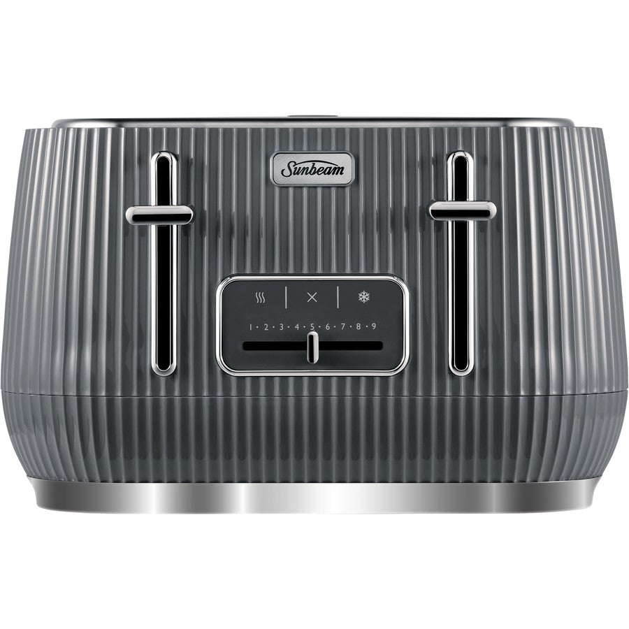 Sunbeam 4 Slice Toaster, Electric Bread Browning Kitchen Appliance Cooker - Grey