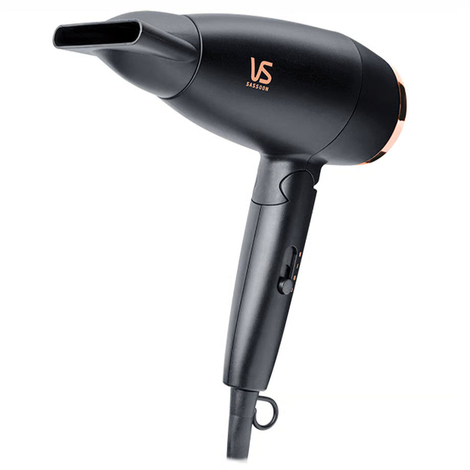 Vs Sassoon Hairdryer, Dual Voltage Folding Blow Hair Dryer, Powerful 1600W 2 Speed/Heat