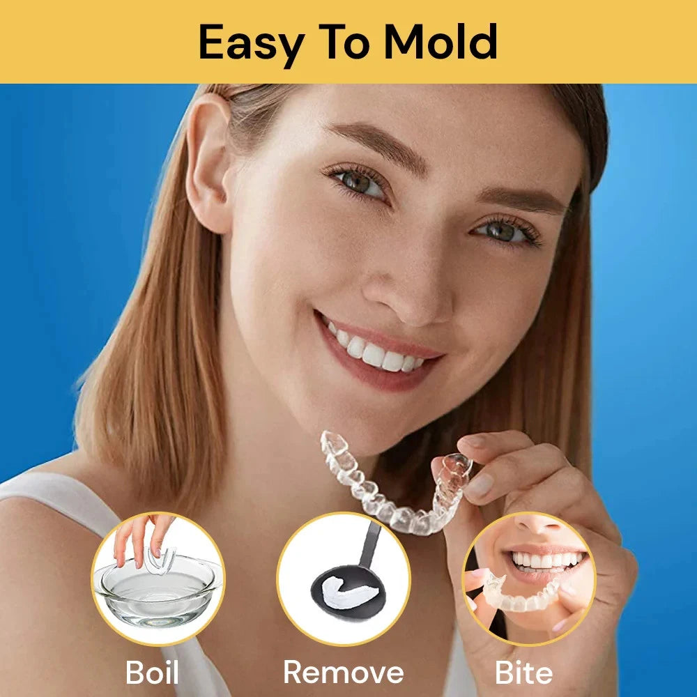 4 Piece Teeth Grinding Protector Mouth Guard Night Bruxism Clenching Sleeping Dental Moldable BPA-Free