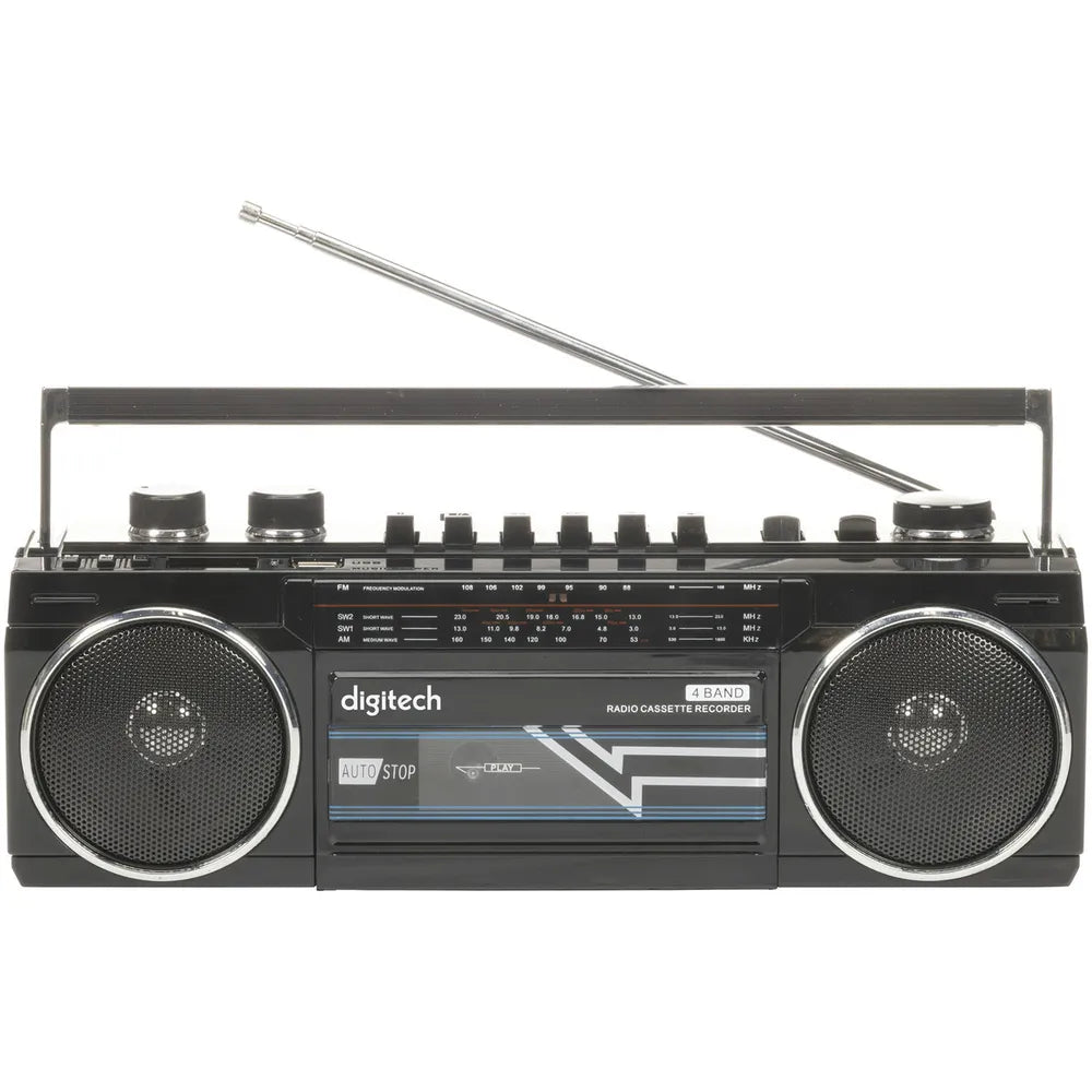 Retro Portable Boombox Cassette Tape Player | Bluetooth Speakers MP3 SD USB