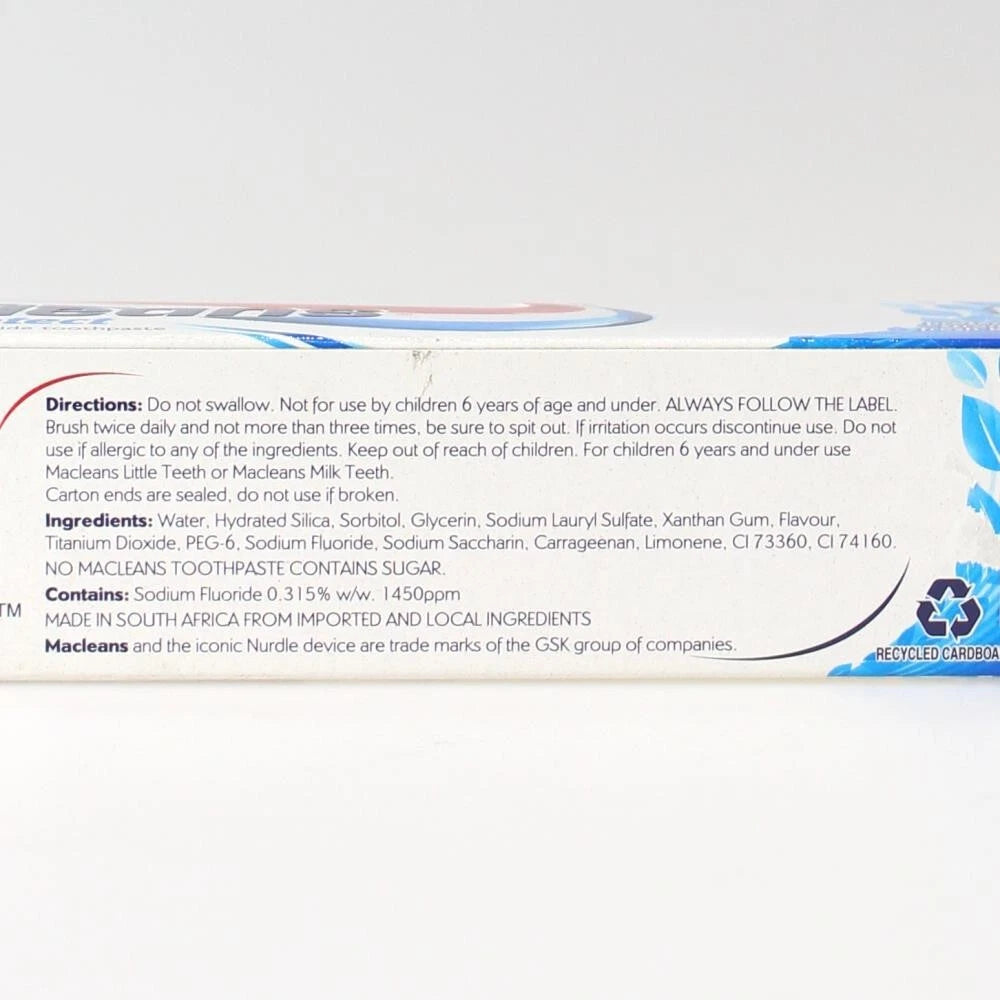 12 Pack Macleans Toothpaste Mint Tooth Paste Protect Fresh Mouth Cleaner Hygiene Wash, Oral Care