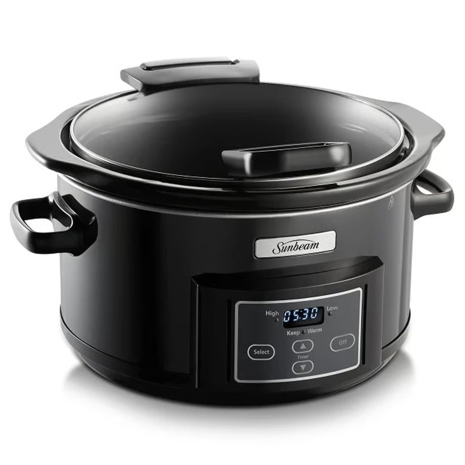 Sunbeam Slow Cooker 4.7L Soup Stew Curry Maker | Culinary Serving Ceramic Pot Oven-Safe, Cooker Home Cooking Appliance, 3 Heat,