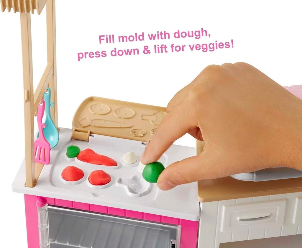 Barbie Kitchen Playset with Doll Pretend Restaurant Preschool Accessories
