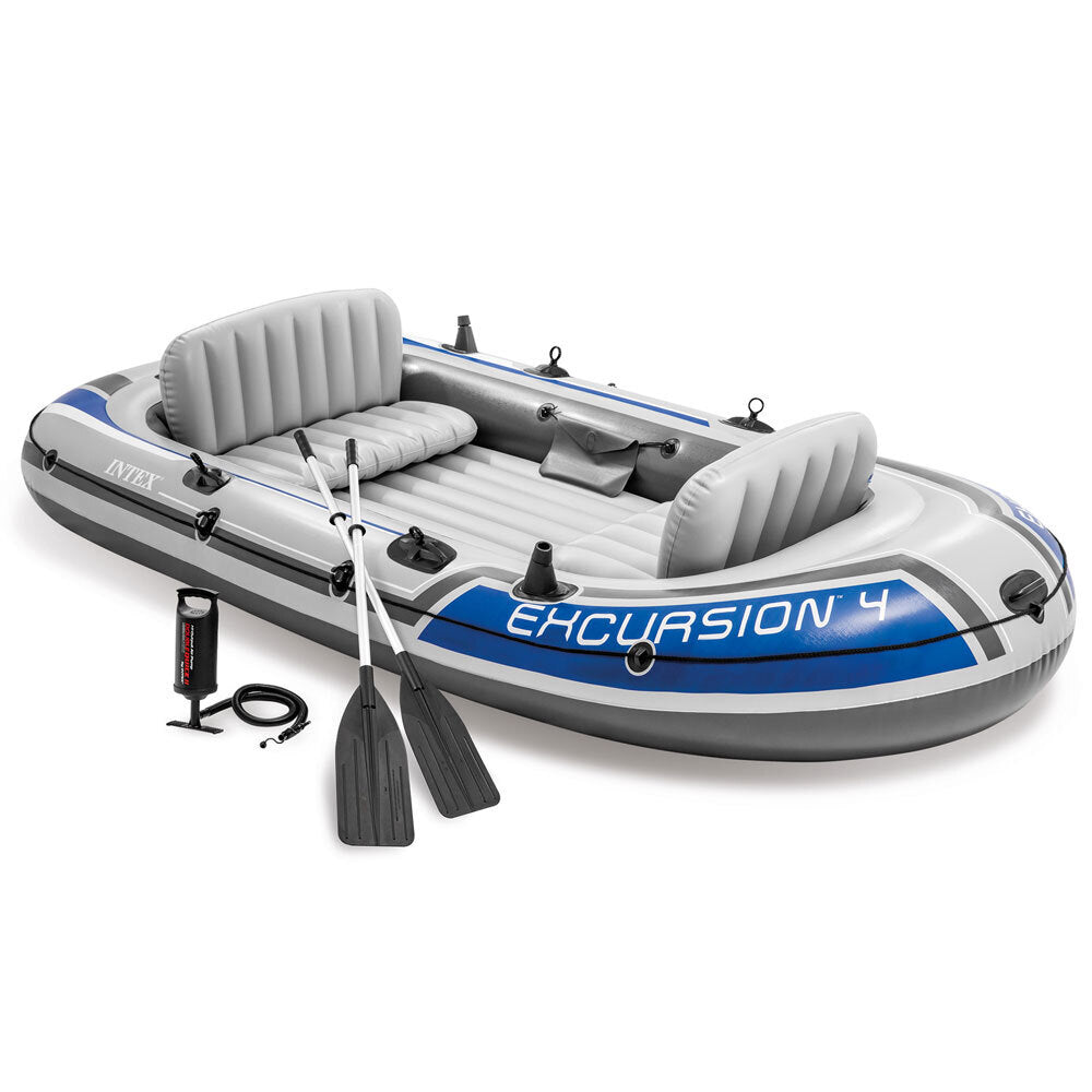Intex Inflatable 4 Person Boat Water Float Raft River 315cm Sports Fishing Boat with Pump and Oars