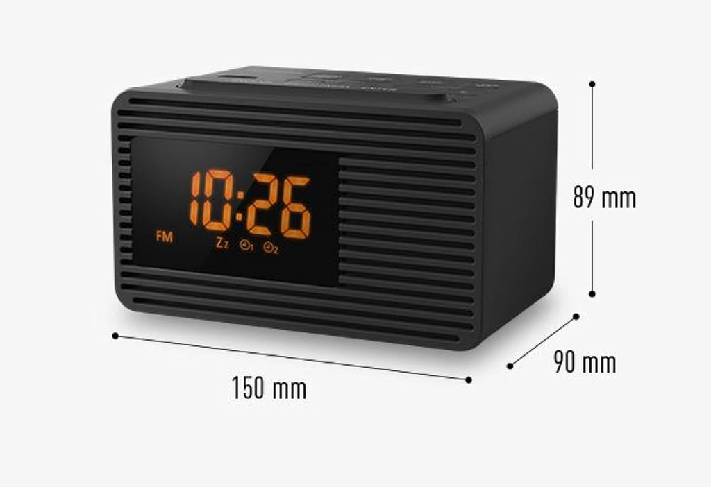 Panasonic Portable Dual Alarm FM Clock Radio Large LED Display 10 Pre-Set FM Stations