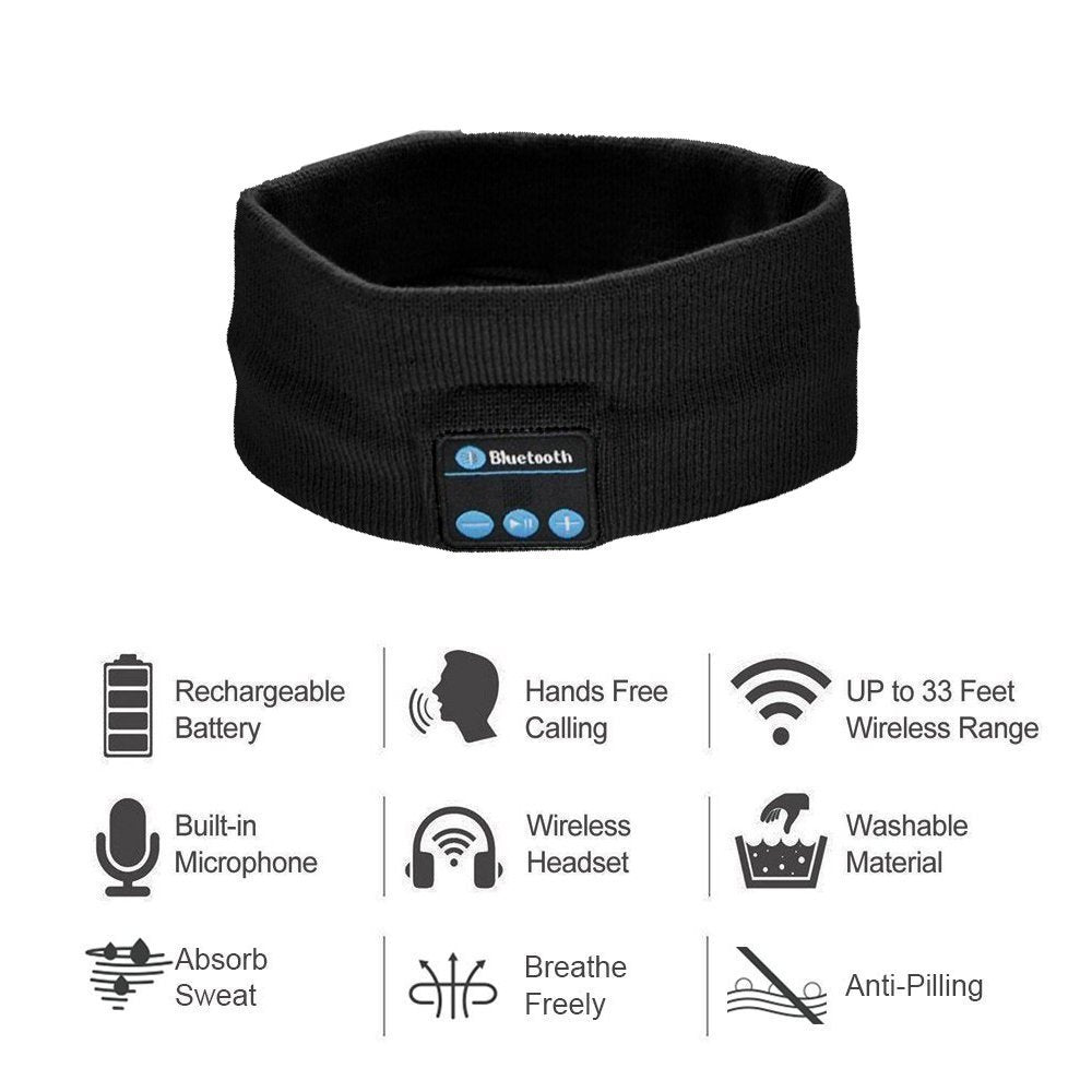 Wireless Bluetooth Headband, Running Exercise Stereo Earphone Headphone Sports Sleep Headset