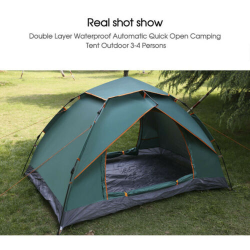 3-4 Person Pop-Up Camping Tent Instant Camp Dome Tent Sleeper Waterproof Shelter