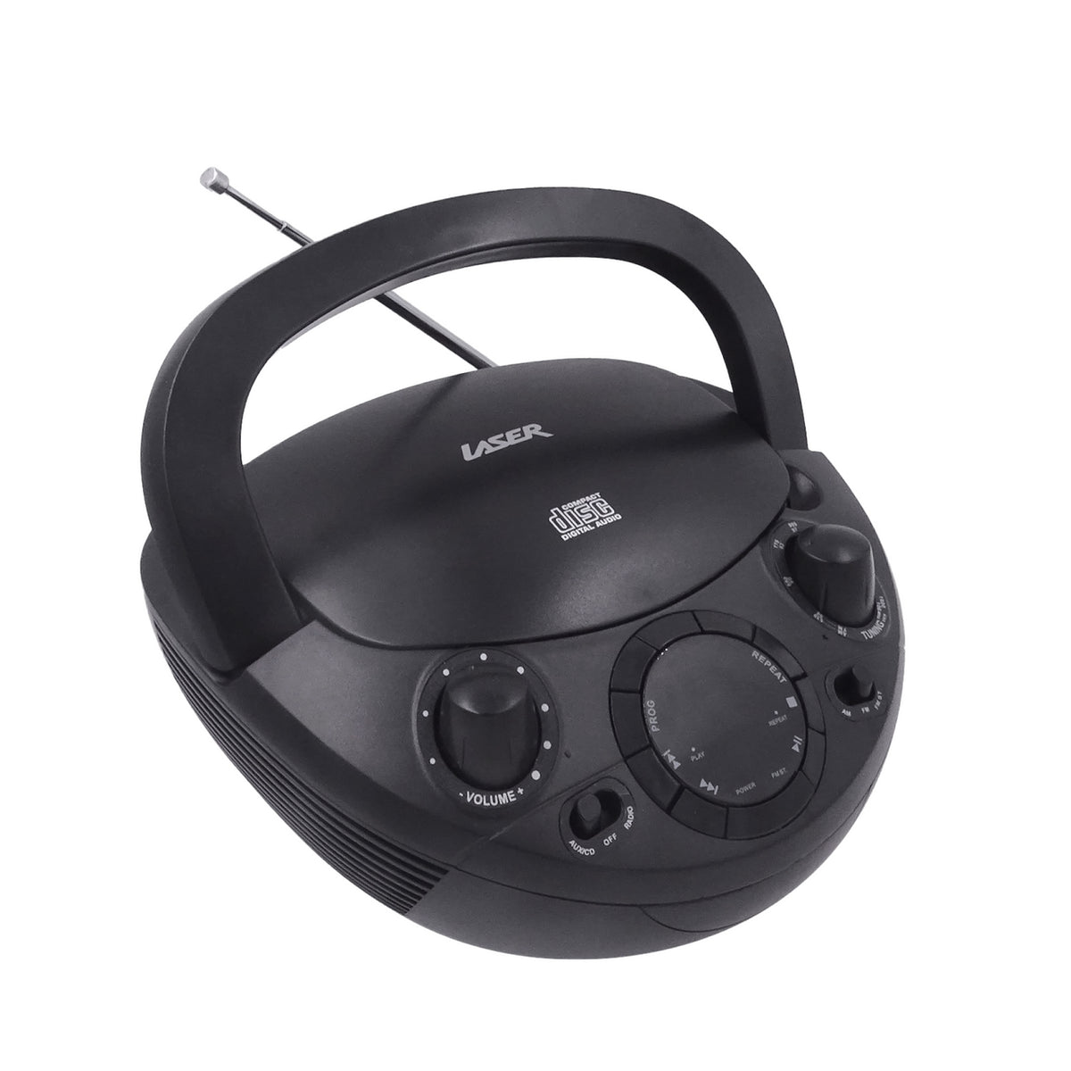 Laser Portable Music Player, Home CD Boombox AM/FM Radio Stereo Speakers