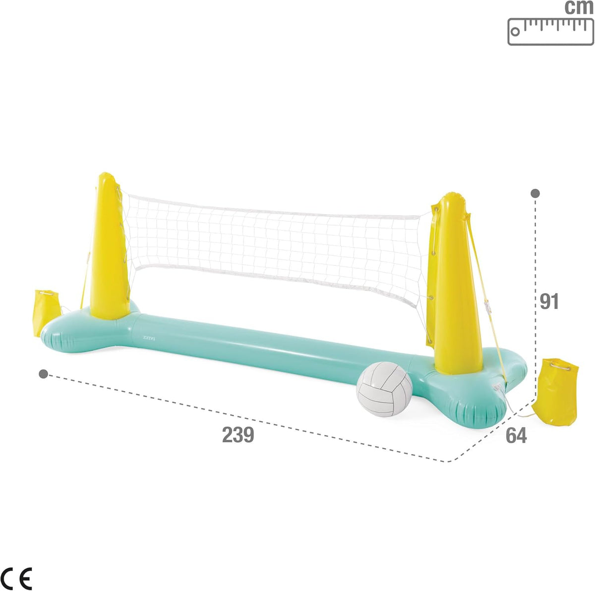 Intex Inflatable Pool Volleyball Game with Inflatable Ball | Outdoor Pool Toys 2.39m Floating Pool Toy Family Activity Game