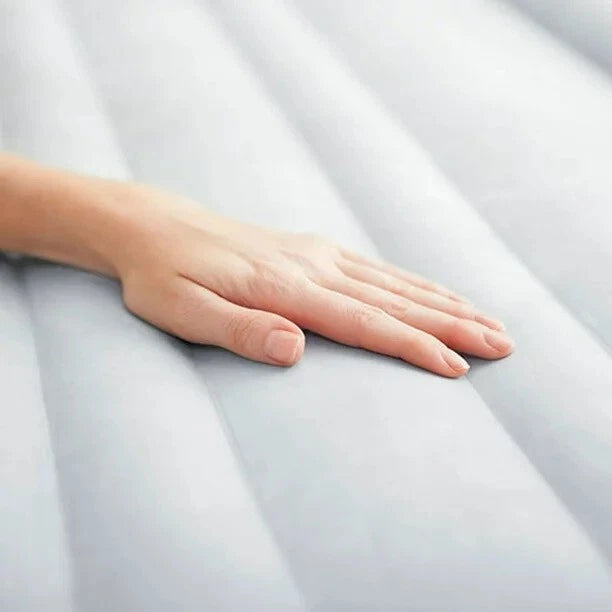 Intex Queen Inflatable Airbed Blow Up Mattress Mat 46cm with Built-in Pump, Camping Airbed Mat
