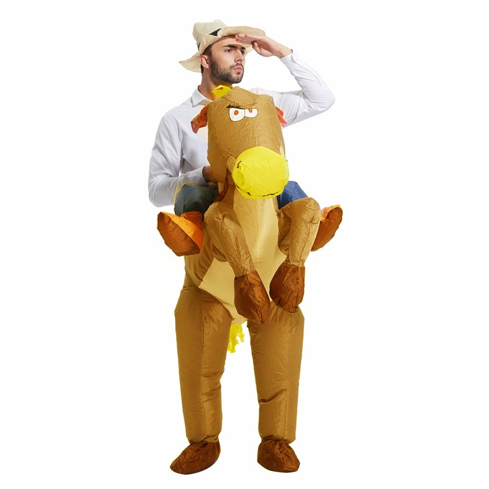 Inflatable Horse Cowboy Suit, Adult Dress-up Halloween Xmas Fancy Dress Costume Blowup Outfit