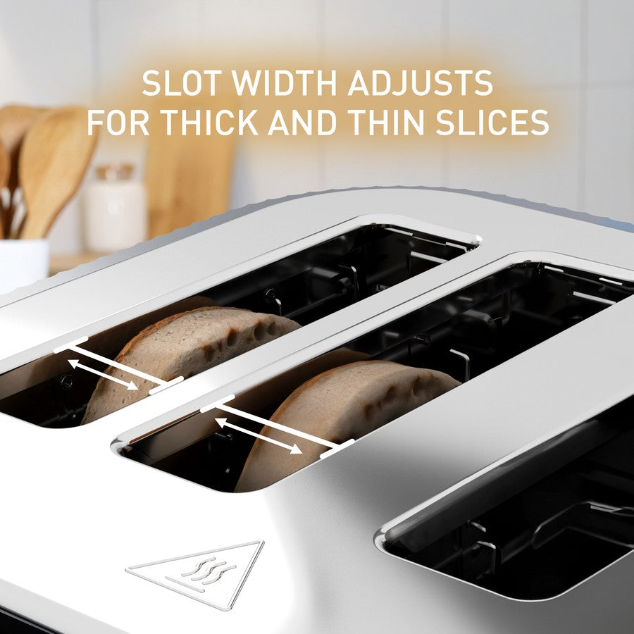 Sunbeam 4 Slice Toaster, Electric Bread Browning Kitchen Appliance Cooker - Grey