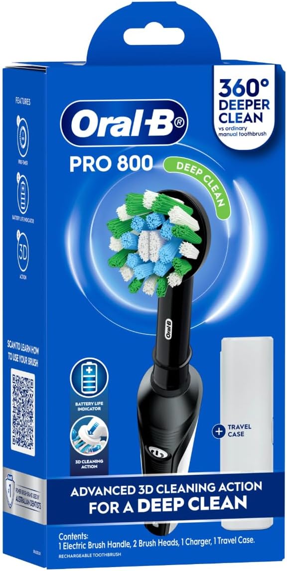 Oral B Electric Toothbrush Rechargeable Tooth Brush - Daily Clean Mode 2 Minute Timer - Deep Clean Rotating Brush Head