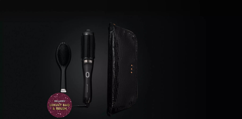 GHD Hair Drying Brush and Styler - Womens Electric Blowdry Brush Styling Tool 2-in-1 Drying Brush - NO HEAT DAMAGE - Barrel Hair Brush