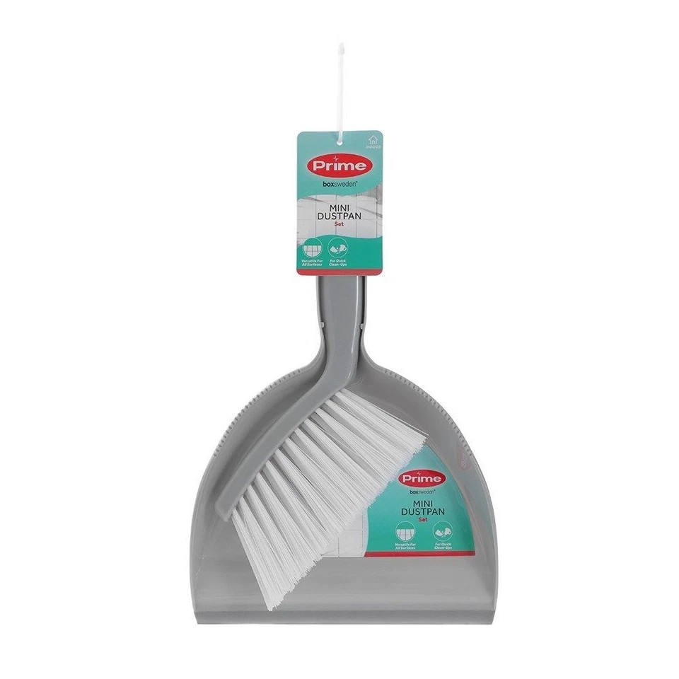 Compact Indoor Dustpan | 2Pk Duster and Pan | Snap-in-Brush Set Mini Assorted