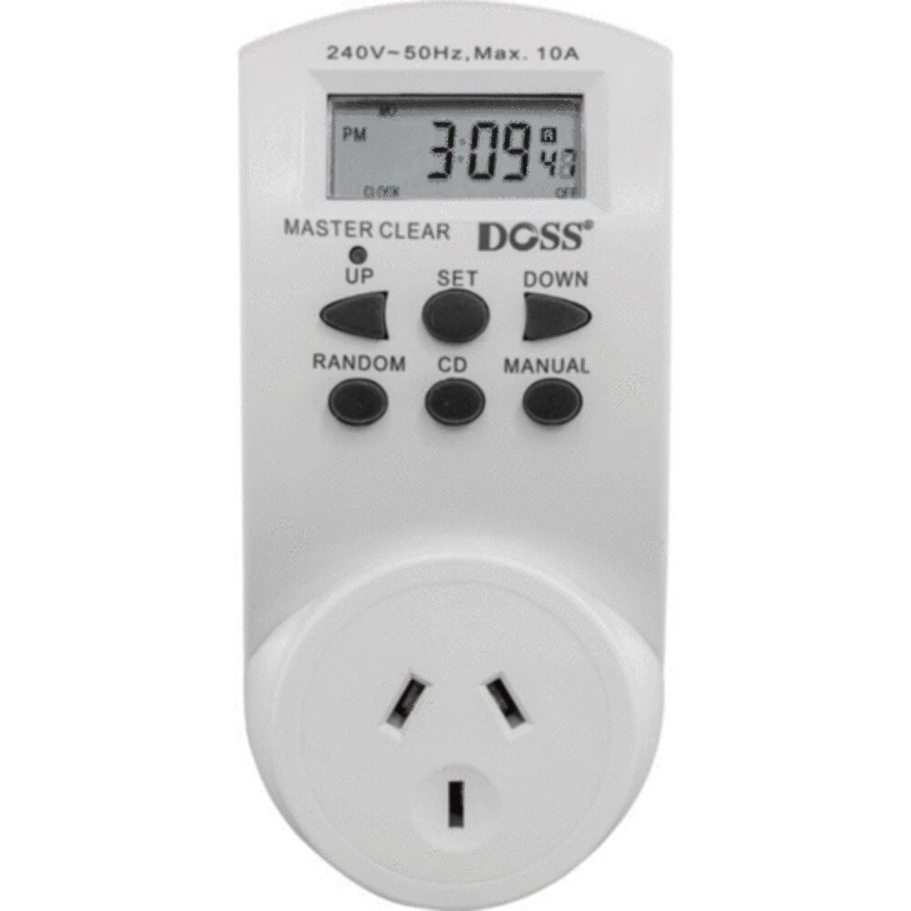 7 Day/24hrs Mains Digital Powerpoint Electrical Timer 12/24 Time 10A 2400W Max