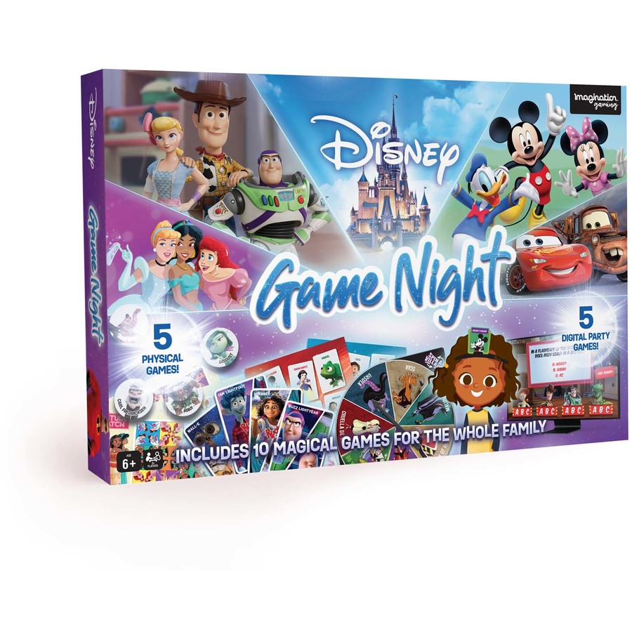 Disney Game Night Board Game - Disney 10 Pack of Family Fun-Filled Games with Disney Characters