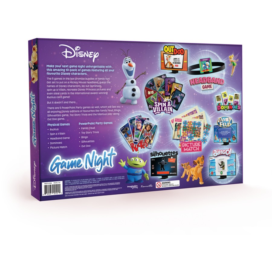 Disney Game Night Board Game - Disney 10 Pack of Family Fun-Filled Games with Disney Characters