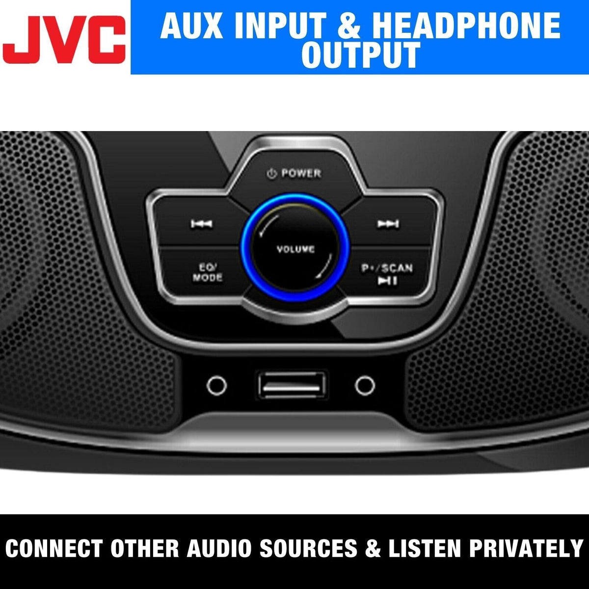 JVC Bluetooth Boombox | Portable Wireless Music CD Player USB/MP3/FM Radio