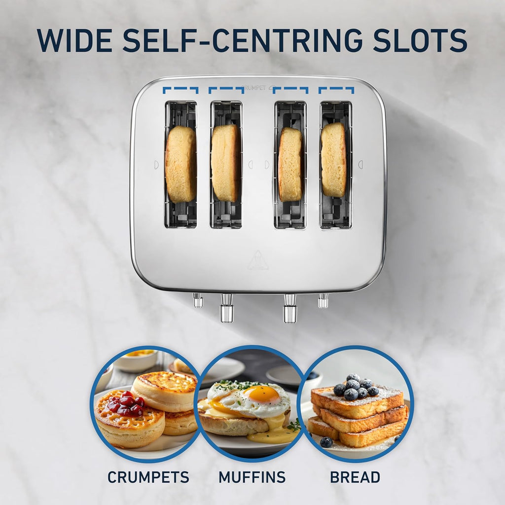 Vintage 4 Slice Toaster Electric Browning Levels Crumpets Bagels Toasting High Lift Lever Crumb Bread