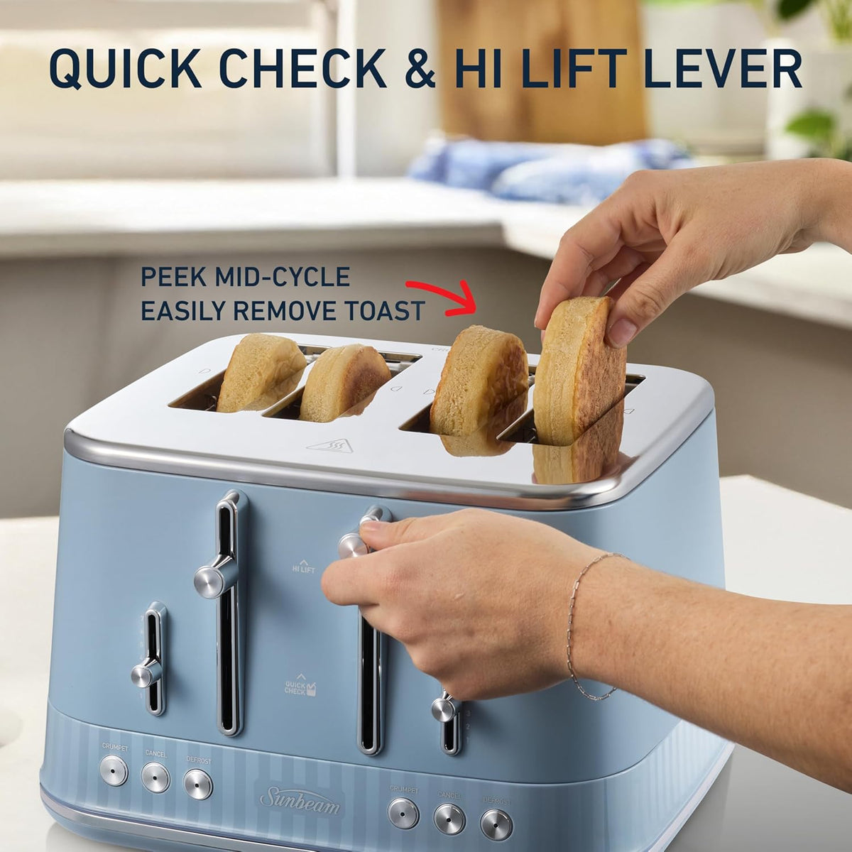 Vintage 4 Slice Toaster Electric Browning Levels Crumpets Bagels Toasting High Lift Lever Crumb Bread