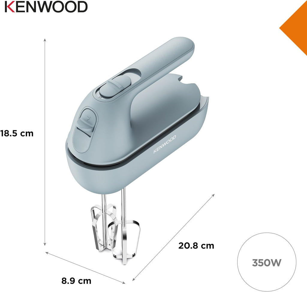 Kenwood Electric Hand Mixer, Bread Cake Batter Mixing Machine Twin Beater Kneader Whipper, Stainless Steel, Portable