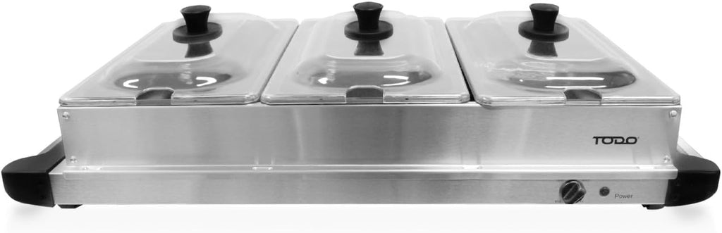 3 Tray Buffet Style Food Warmer Bain Marie Warmer Chafing Dish - Stainless Steel
