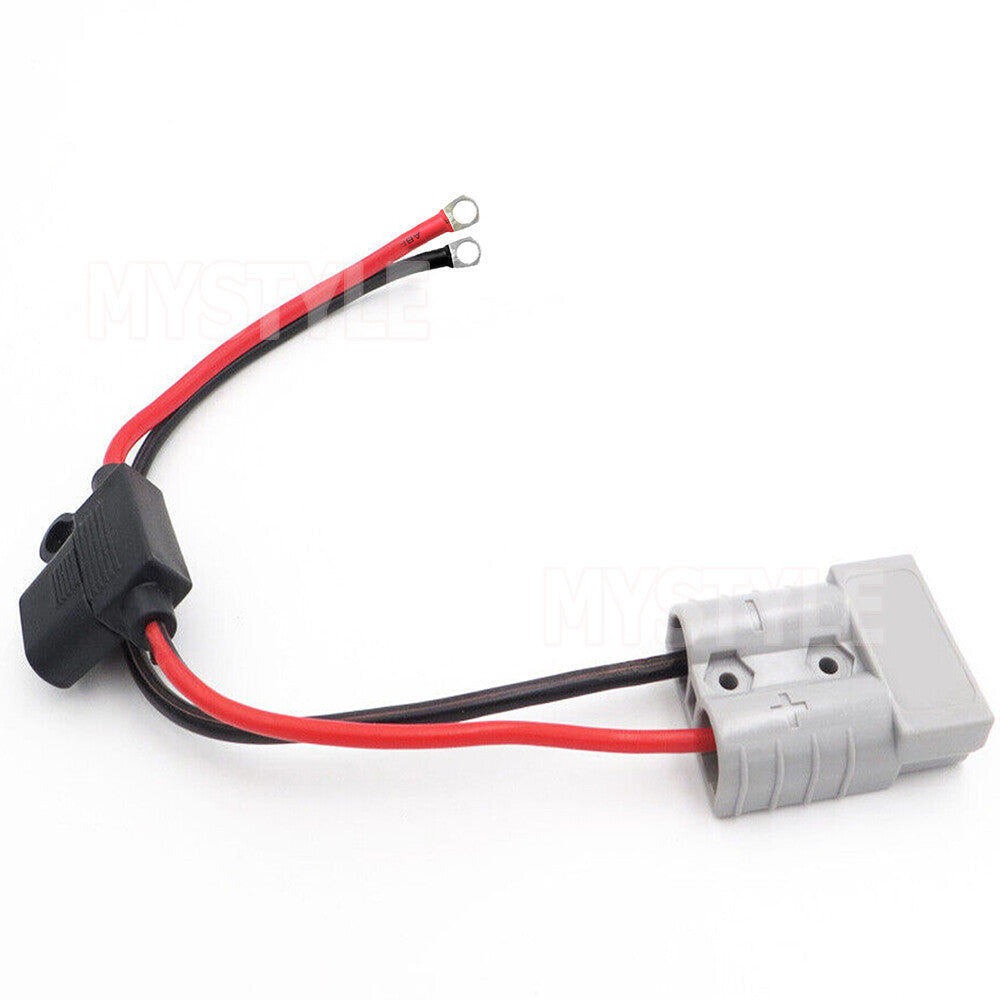 50Amp FUSED Anderson Lead 50Amp Plug to 8mm Lugs, Electrical Systems Battery Box or Solar Panel Connection